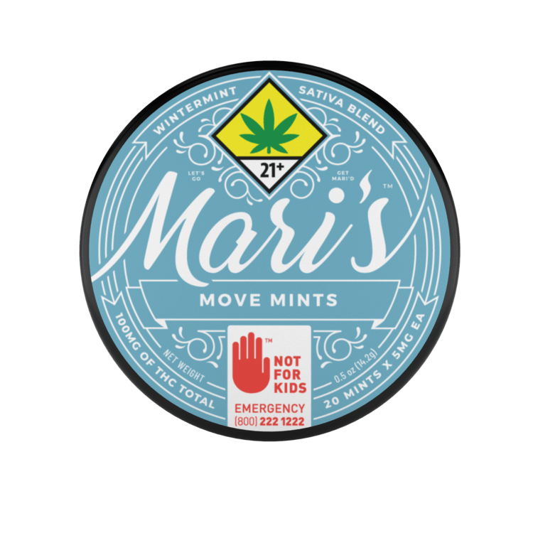 Mari's Mints: Move Sativa Wintermint -  20pk 100mg