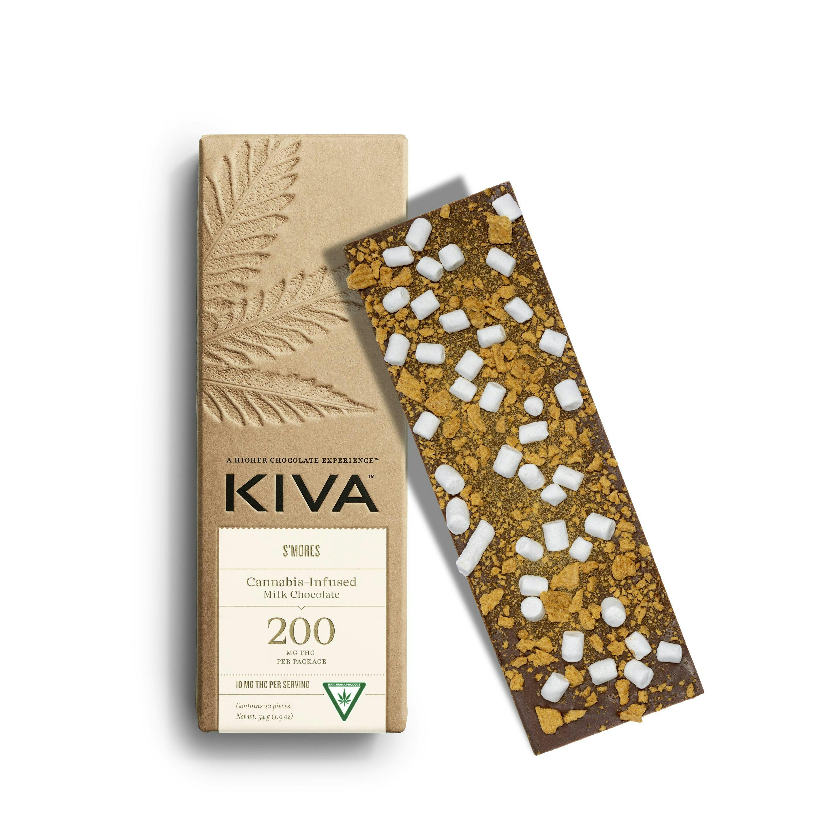 Kiva | S'mores Milk | 200mg (20x10mg) Chocolate Bar