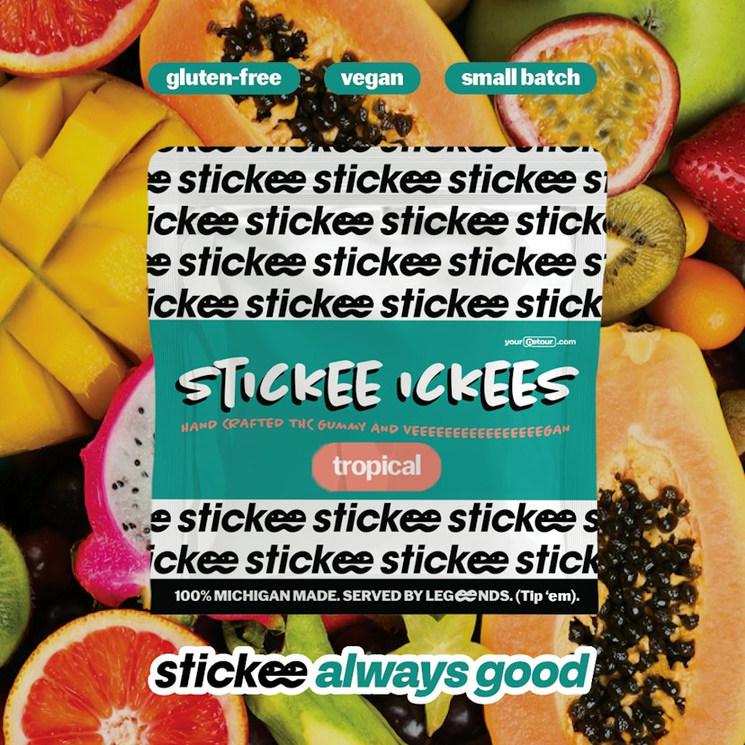 STICKEE ICKEES | Tropical | Hand Crafted Vegan Gummies | 5 x 40mg