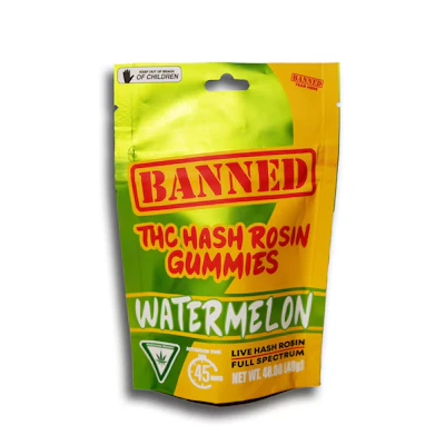 Banned - 200mg Hash Rosin Gummies - Watermelon