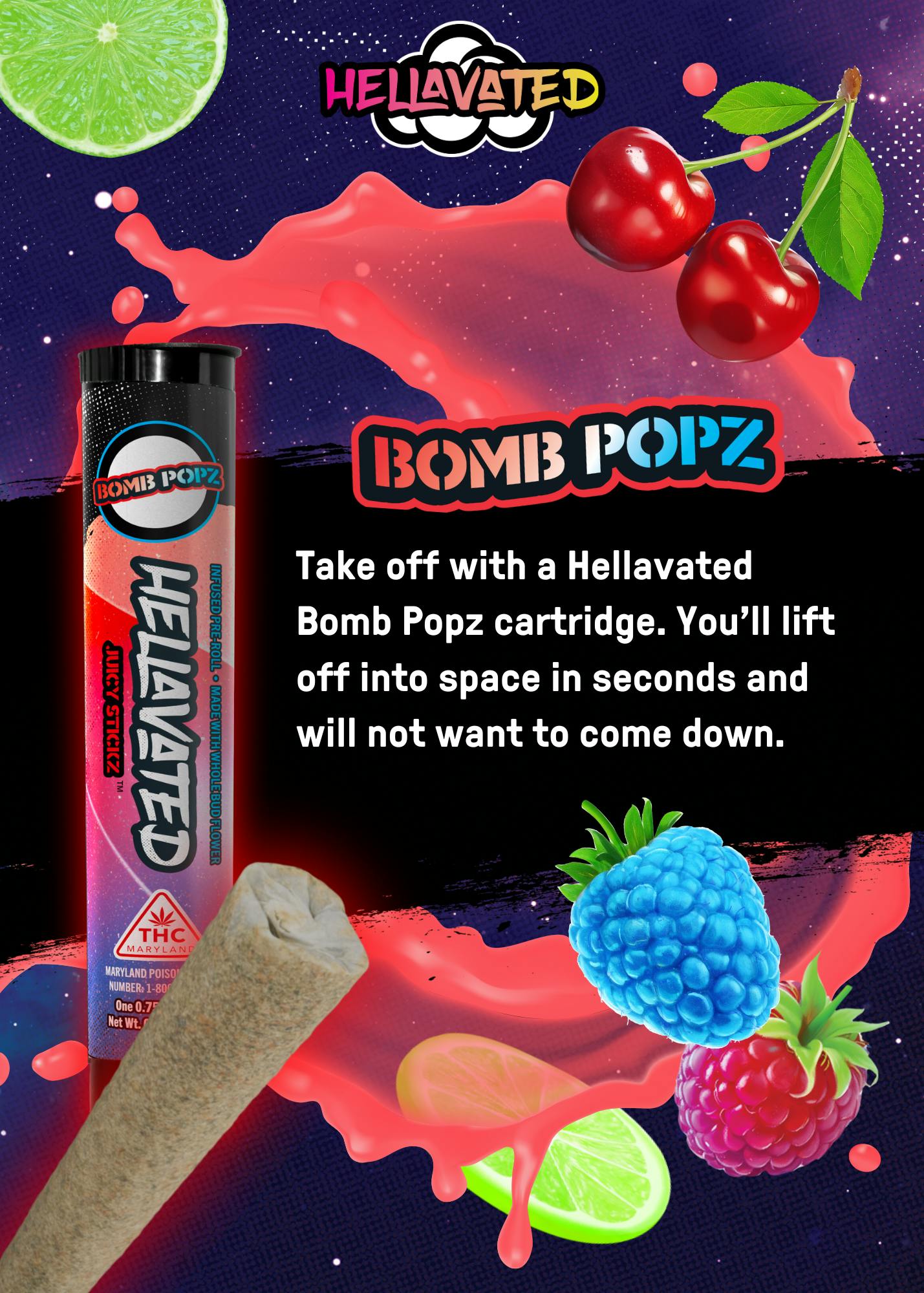 Bomb Popz Juicy Stickz | 0.75g | Liberty (Baltimore)