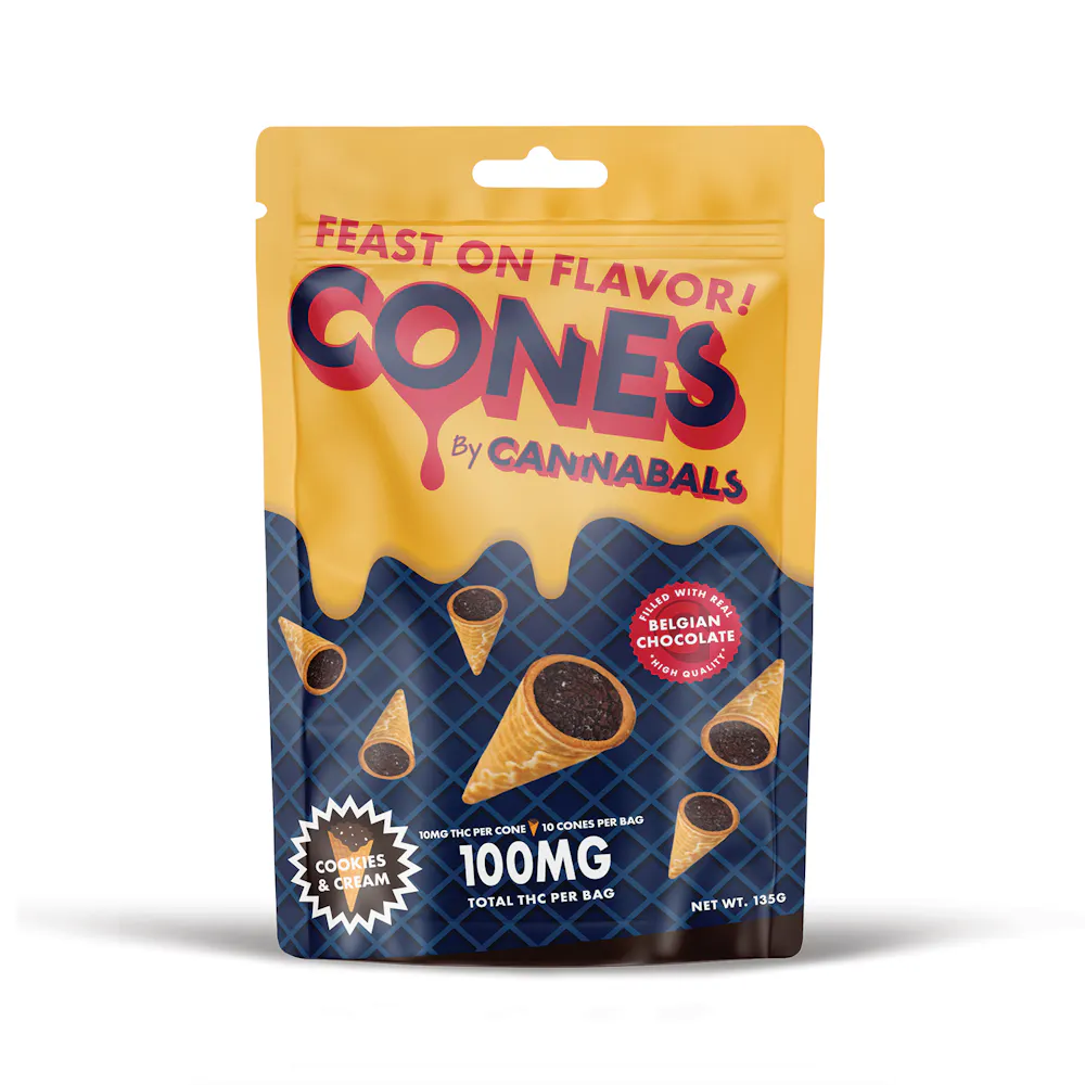 Product Cannabals - Cookies & Cream Chocolate Cones - 100mg