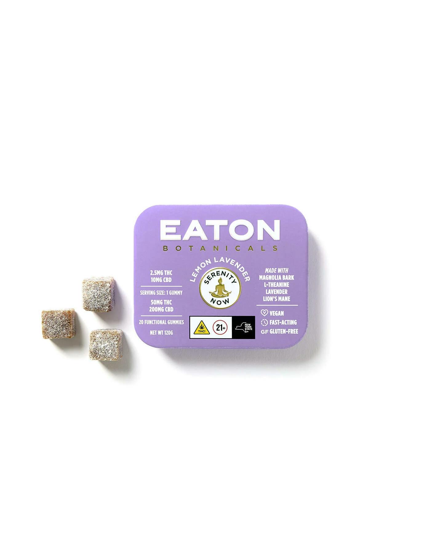 Eaton Botanicals Edible Gummies Serenity Now Lemon Lavender