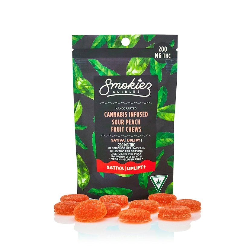 Sour Peach Sativa 200mg THC Fruit Chews