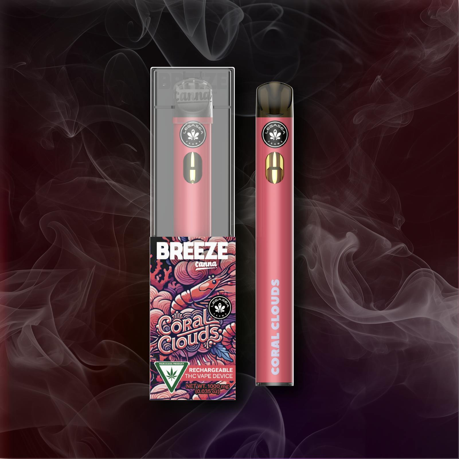 Product: Coral Clouds x Legasea - x Collab 1g PLUS Vape Device — BREEZE Canna