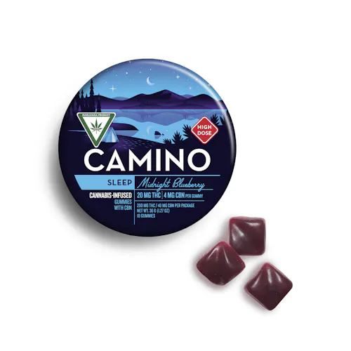 Camino 10:4 Sleep Midnight Blueberry CBN High Dose Gummies [10pk] (200mg THC: 40mg CBN)-active