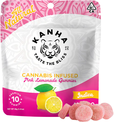 Indica Pink Lemonade Gummies (10pk)-active
