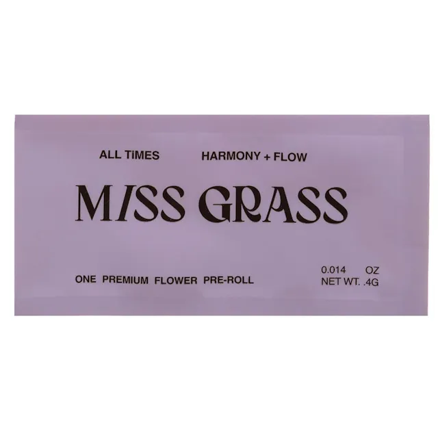 Miss Grass Pre-Roll All Times - Grape Kush .4g (hybrid, singles)