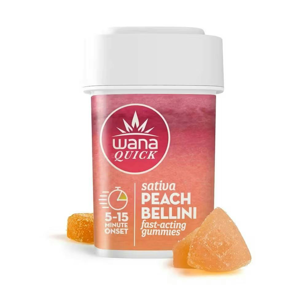 Wana Quick Peach Bellini 10pk 100mg Gummies