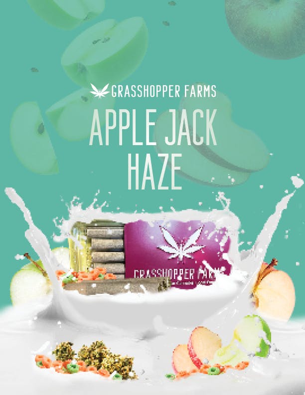 Product: Grasshopper Farms | Apple Jacks Haze | Infused Pre-roll Hybrid