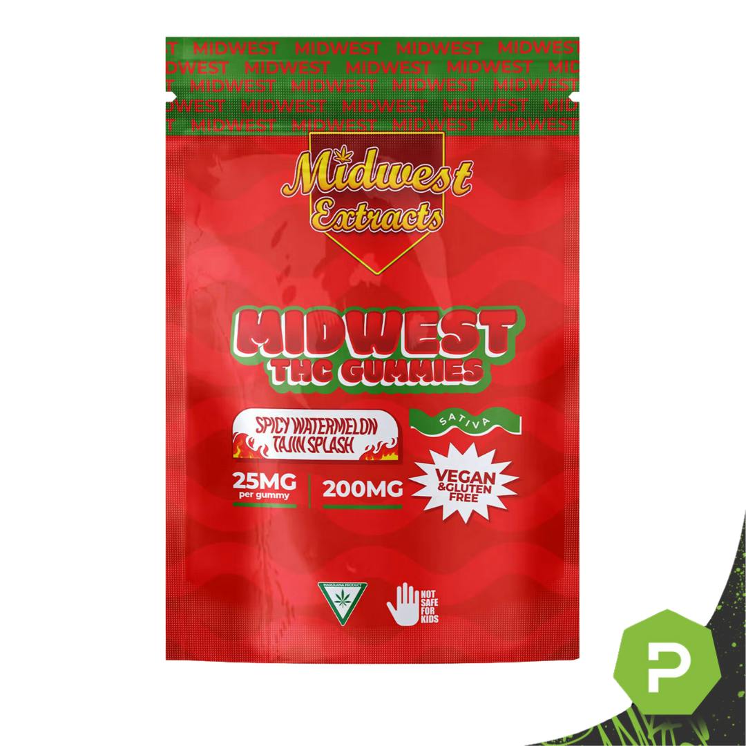 Midwest Extracts Spicy Watermelon Tajin | 200mg Gummies - Puff