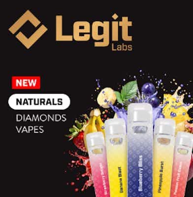 Product: Legit Labs | Strawberry Delight | Diamonds Disposable Vape | 1g | Hybrid