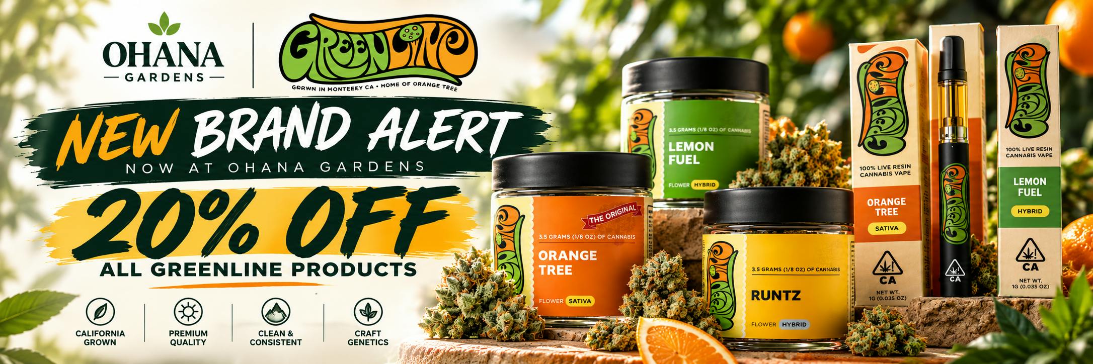 20% OFF GREENLINE CANNABIS PRODUCTS
