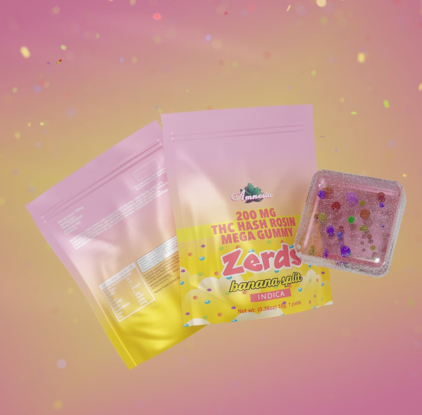 Amnesia | 200mg Hash Rosin Gummies 5pk | Banana Split