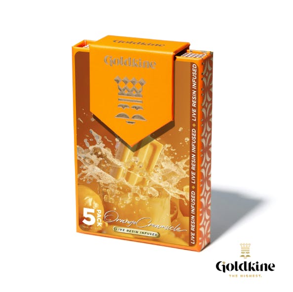Product: Orange Creamsicle | 0.6g x 5pk | Live Resin Infused | Goldkine