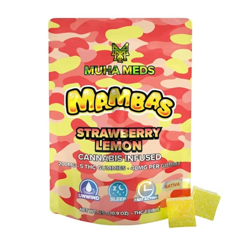 Muha Mambas 200mg Gummies Strawberry Lemon
