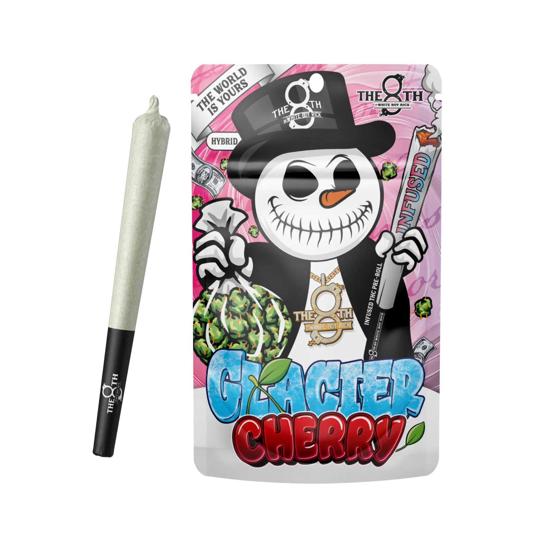 8th By White Boy Rick - 1.2g Infused Preroll - Glacier Cherry at