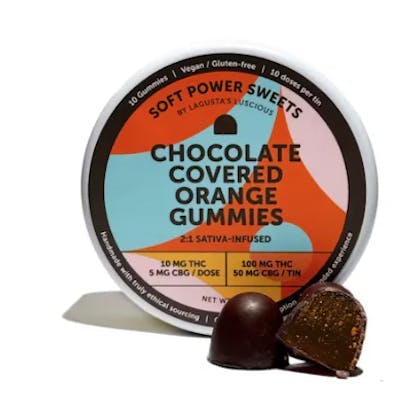 Soft Power Sweets | Chocolate Covered Orange Gummy | 100mg image 0