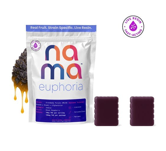Nama Euphoria | Granddaddy Purple | Live Resin Gummies | 100mg
