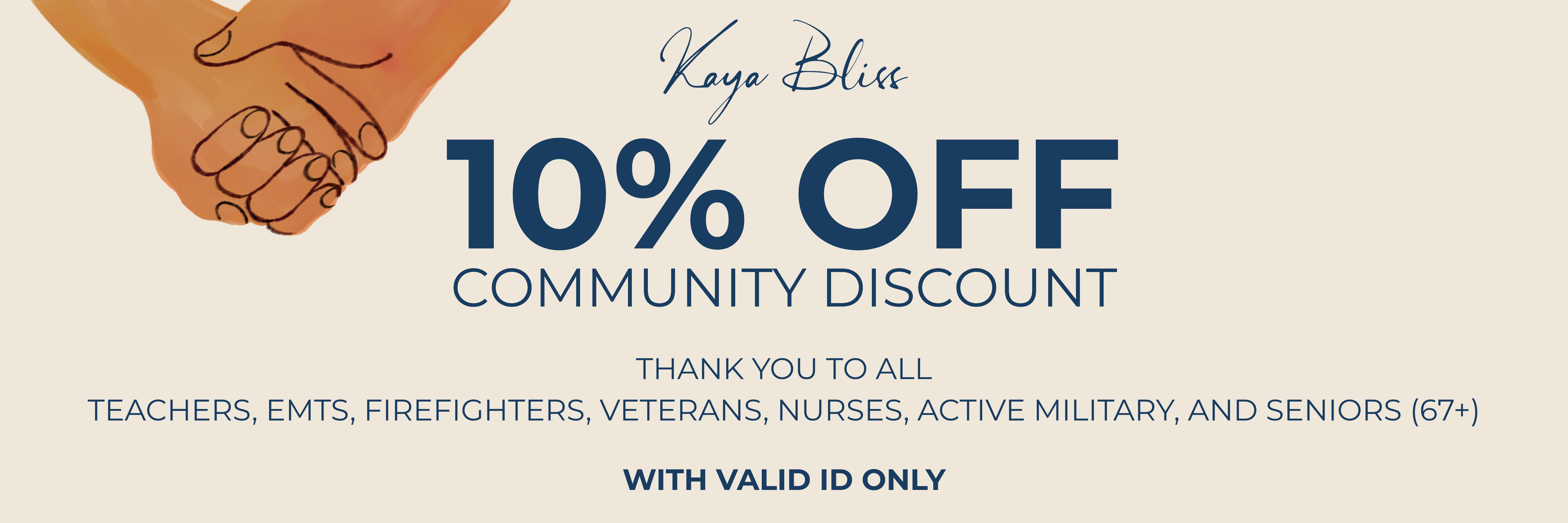 KAYA BLISS 10% OFF COMMUNITY DISCOUNT