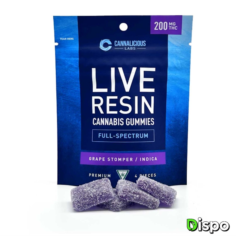 Cannalicious Labs - Grape Stomper Live Resin 200mg Gummies