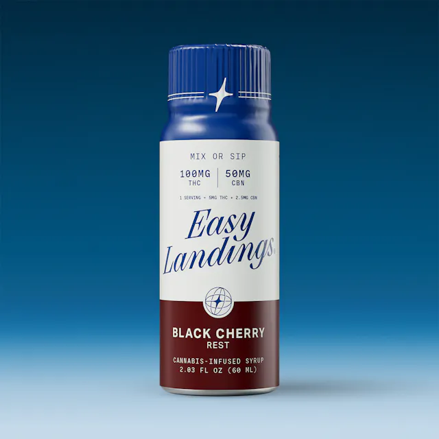 Easy Landings Infused Drink Syrup Black Cherry 2 THC : 1 CBN 2oz/100mg (indica, drink mixes, 1g)