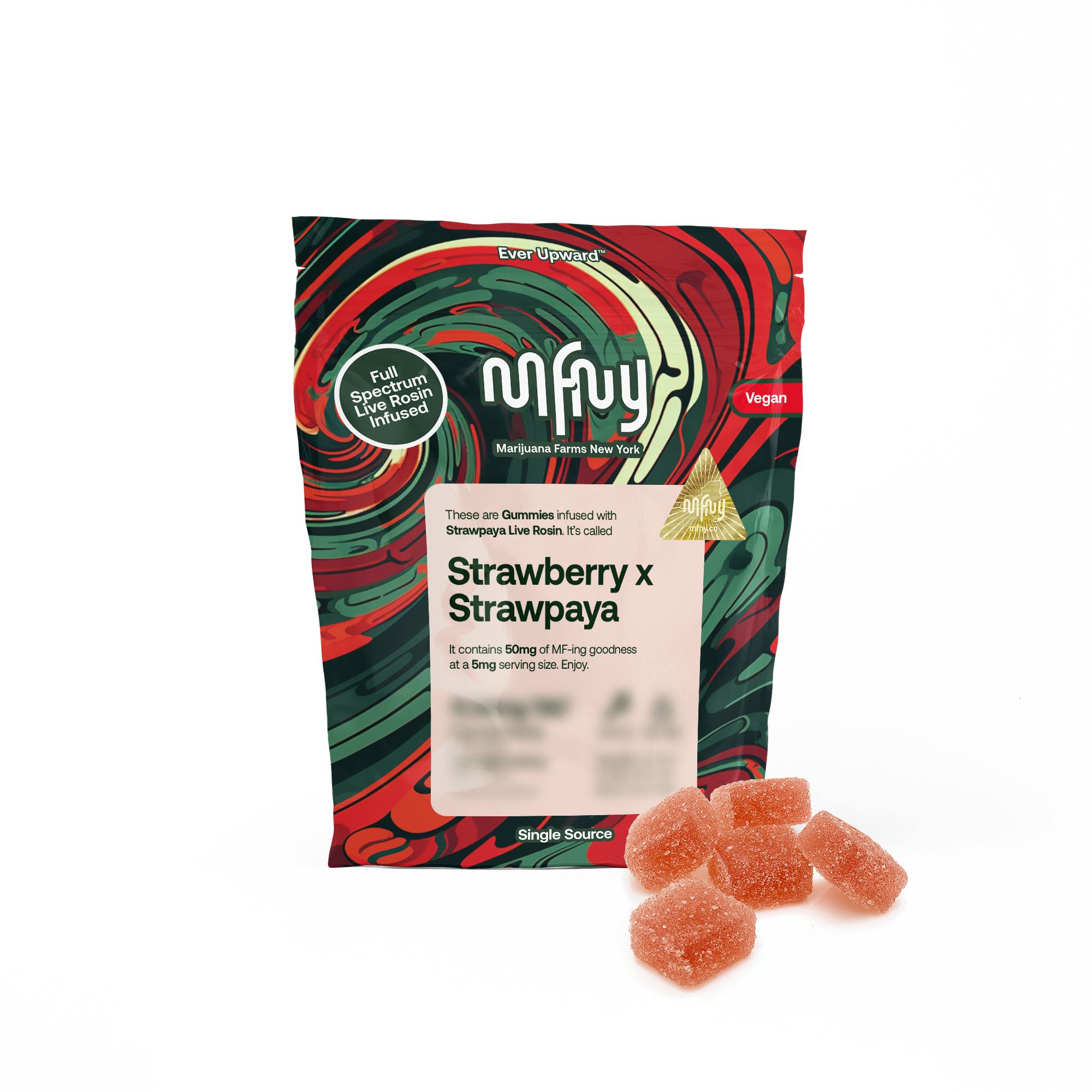 Strawberry x Strawpaya [5mg] | Live Rosin Gummies