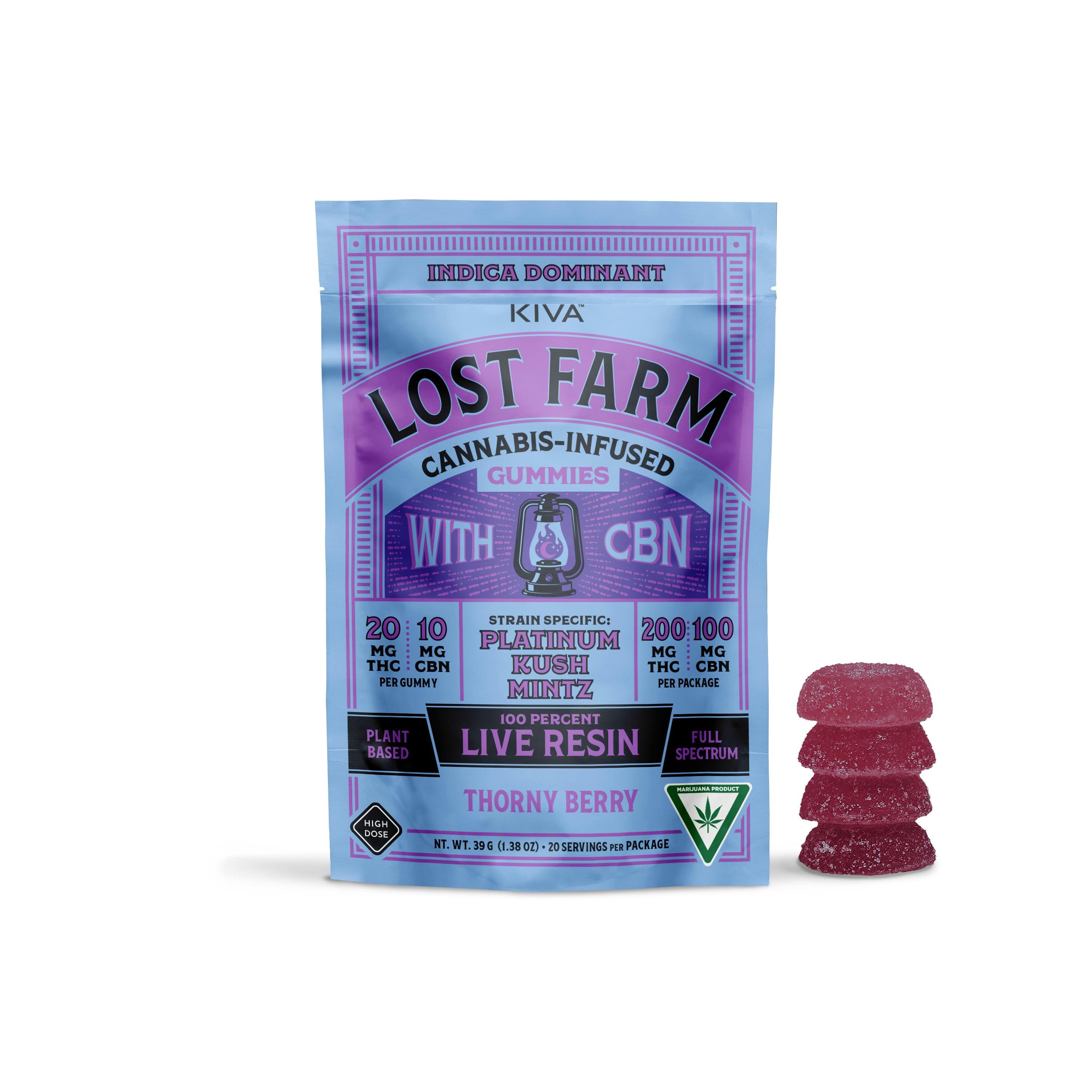 Lost Farm - Gummies - 200mg Live Resin - 2:1 THC/CBN - Thornyberry