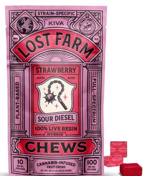 Lost Farm - Live Resin Fruit Chews - Strawberry (H) (100mg)