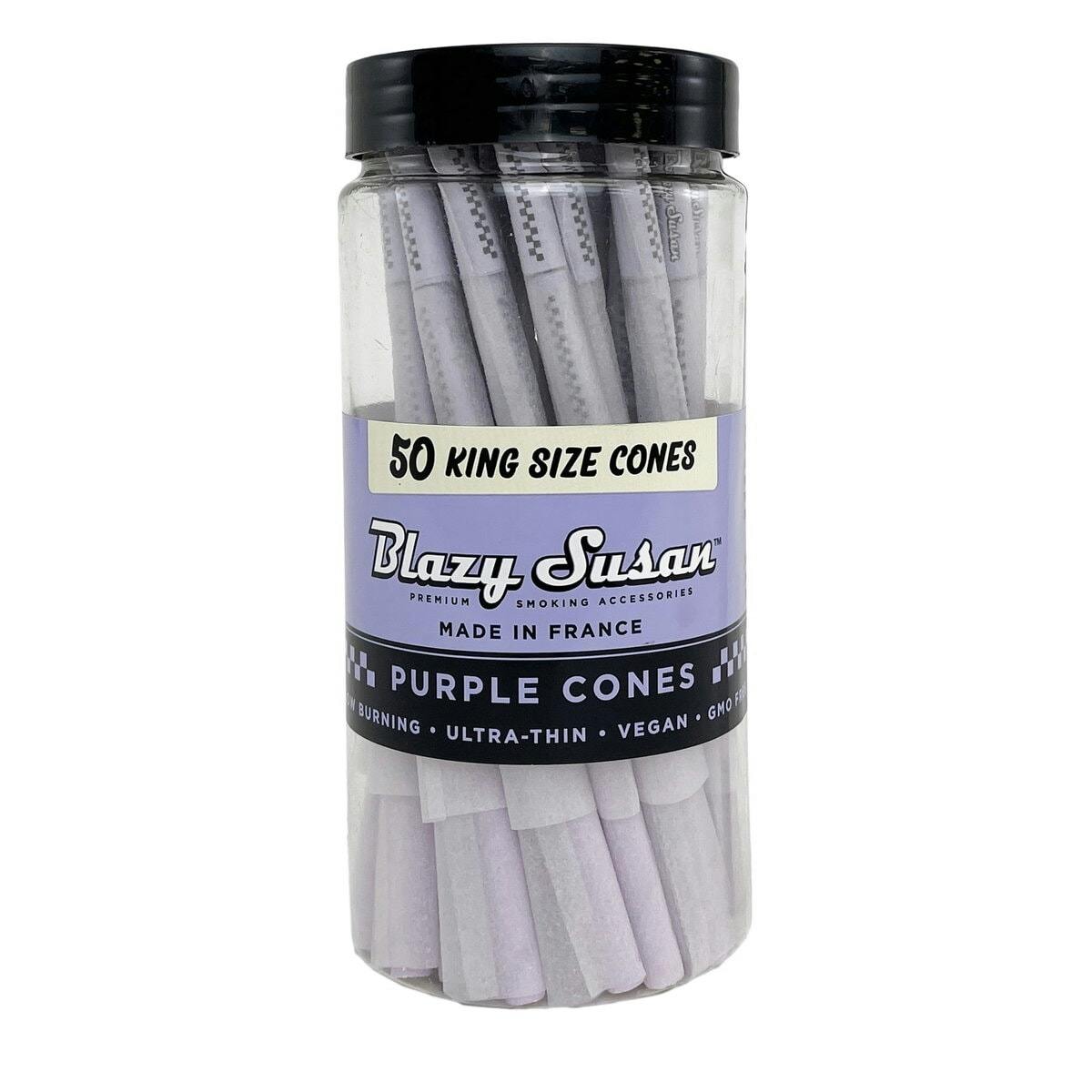Blazy Susan - Purple Pre Rolled King Size Cone Jar - 50 Count