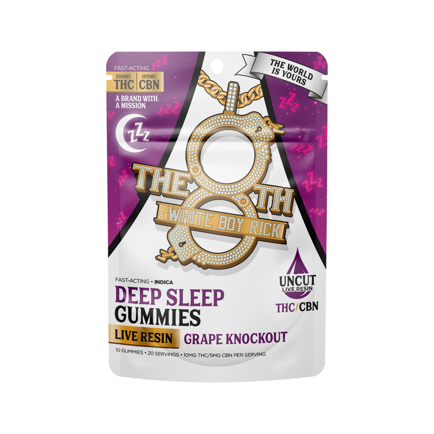 The 8th - 200mg THC : 100mg CBN Live Resin Gummies - Grape Knockout