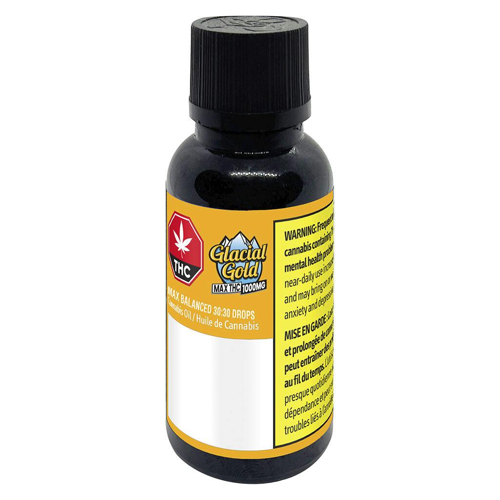 Glacial Gold - MAX Balanced 30:30 Drops - Hybrid - 35ml | Ashario 