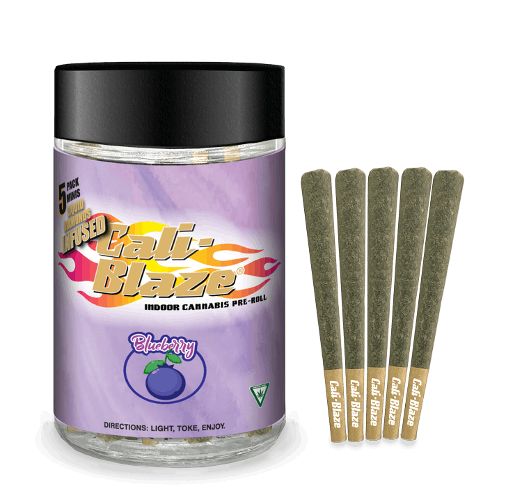 Cali-Blaze - 5-Pack .7g Infused Prerolls - Blueberry
