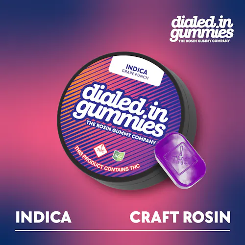 Dialed In: Grape Punch – Live Rosin Gummies 10pk 100mg-active