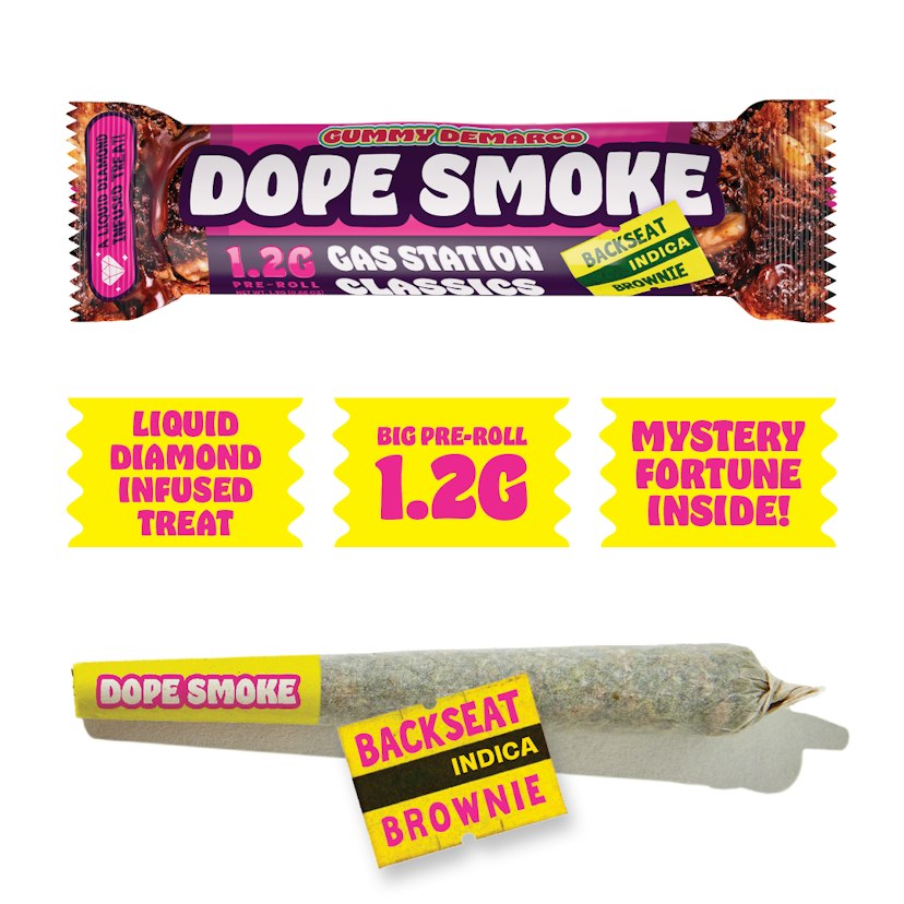 DOPE SMOKE | Backseat Brownie | Liquid Diamond Infused Joint | 1.2G