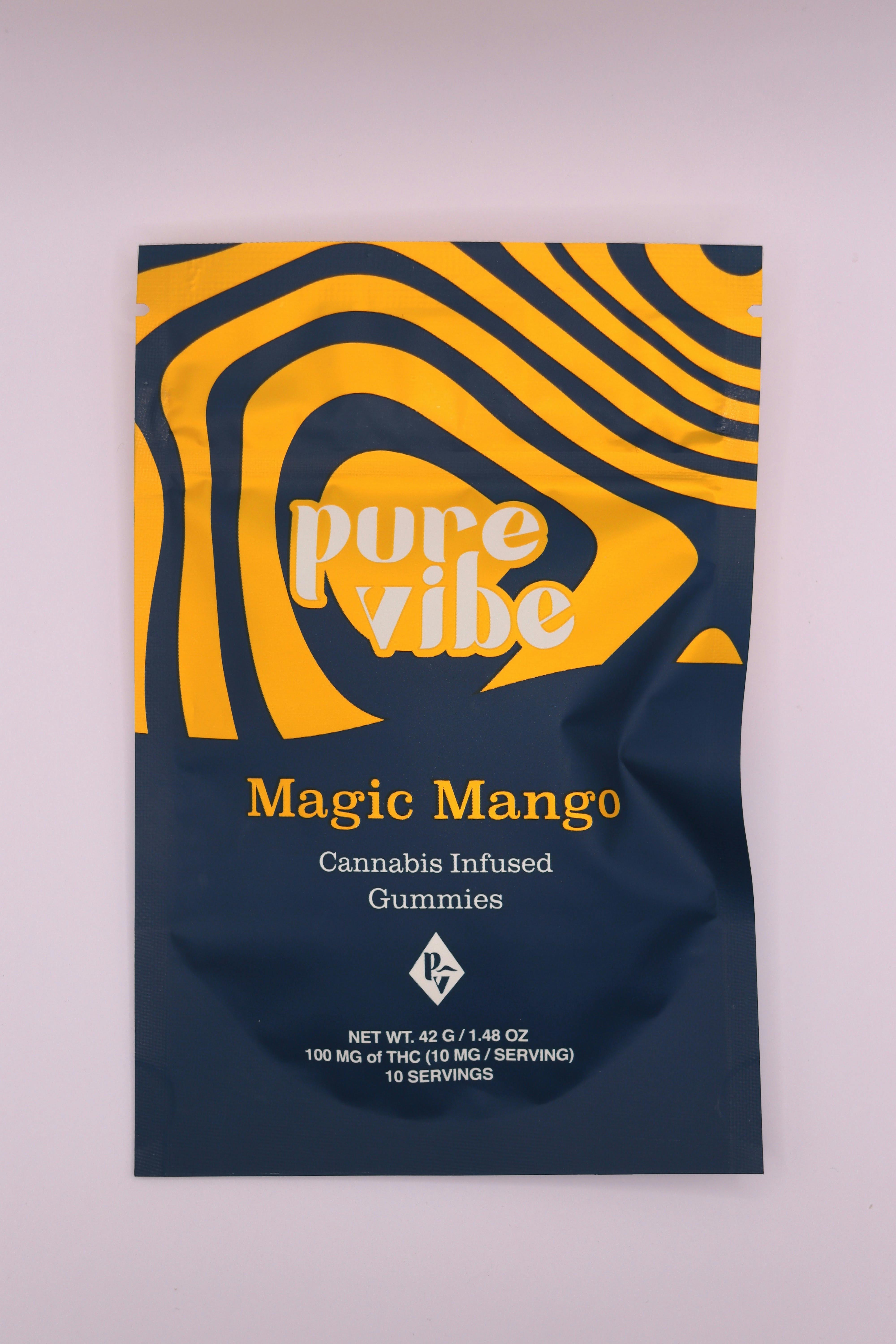 Pure Vibe Magic Mango Gummies 100mg Just Breathe.