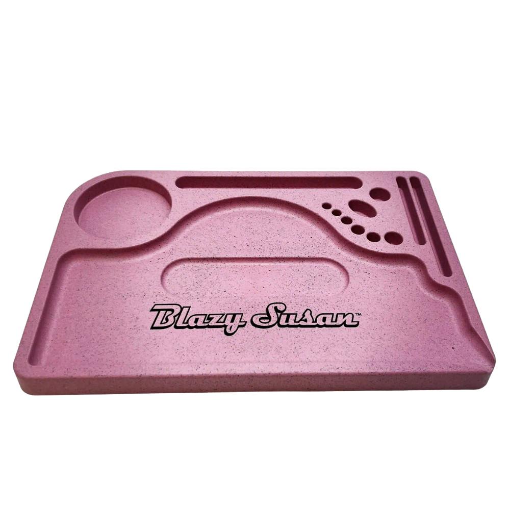 Blazy susan - hemp plastic rolling tray - pink