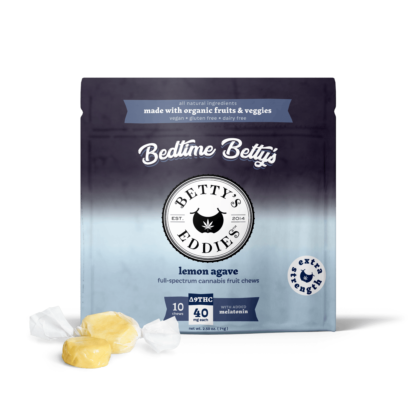 Lemon Agave Melatonin 40mg (10ct) - Bettys Eddies Bedtime Bettys