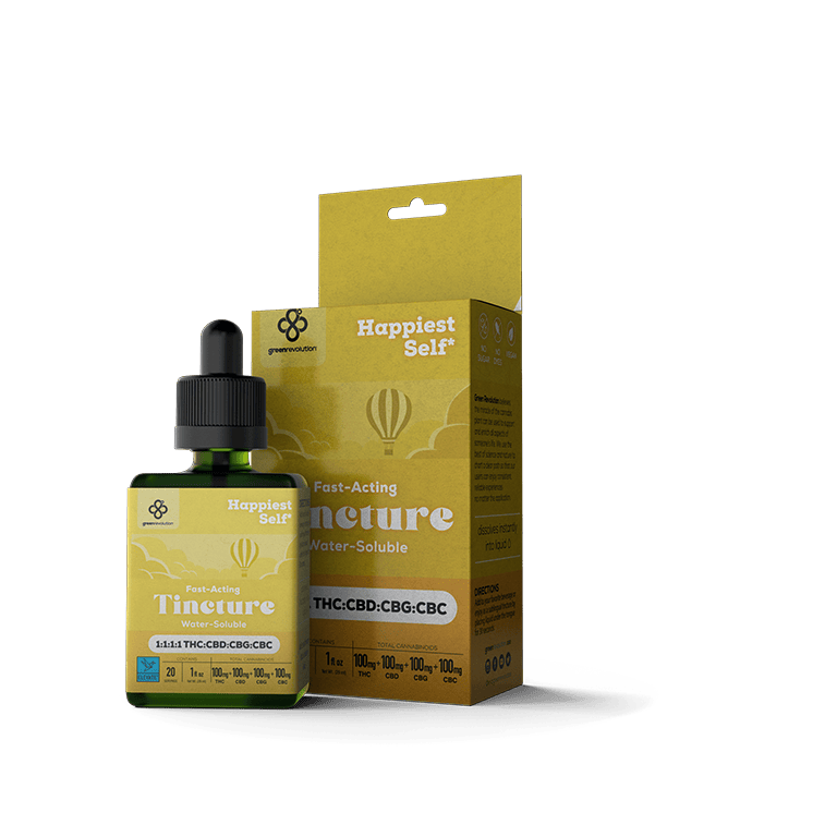 Green Revolution Happiest Self 1:1:1:1 THC:CBD:CBG:CBC 100mg Tincture
