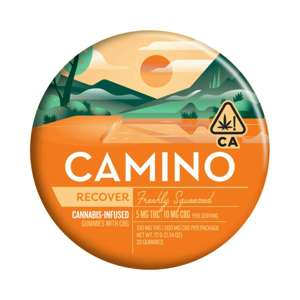 Camino Freshly Squeezed Recover 1:2 THC:CBG 20pk 100mg Gummies