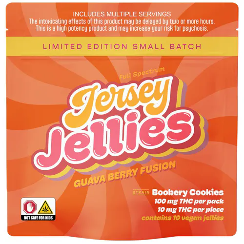 Guava Berry Fusion – Boobery Cookies – Jersey Jellies Limited Edition (Ten 10mg THC)-active