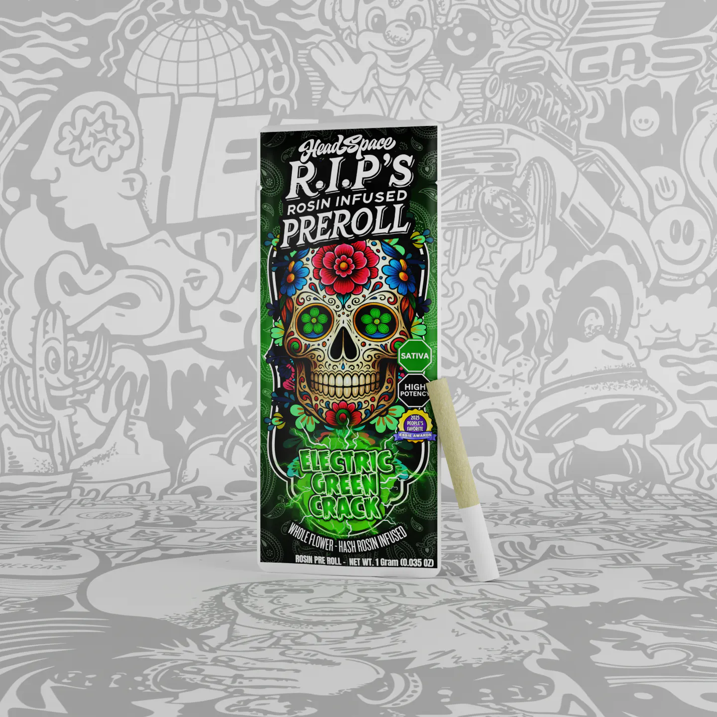 RIPS - Electric Green Crack (S) Rosin Infused Pre-Roll