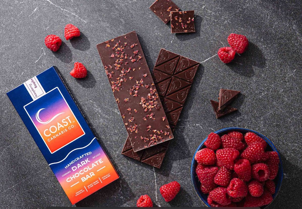 Photo of Coast Raspberry Dark Chocolate Bar 100mg 20pk