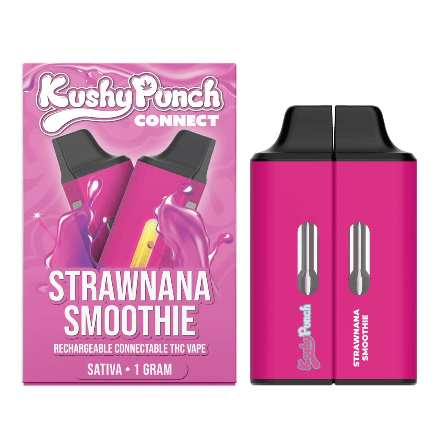 juice box vape with straw Kushy Punch | Strawnana Smoothie Live Resin Connect Vape | Green Flower  Wellness