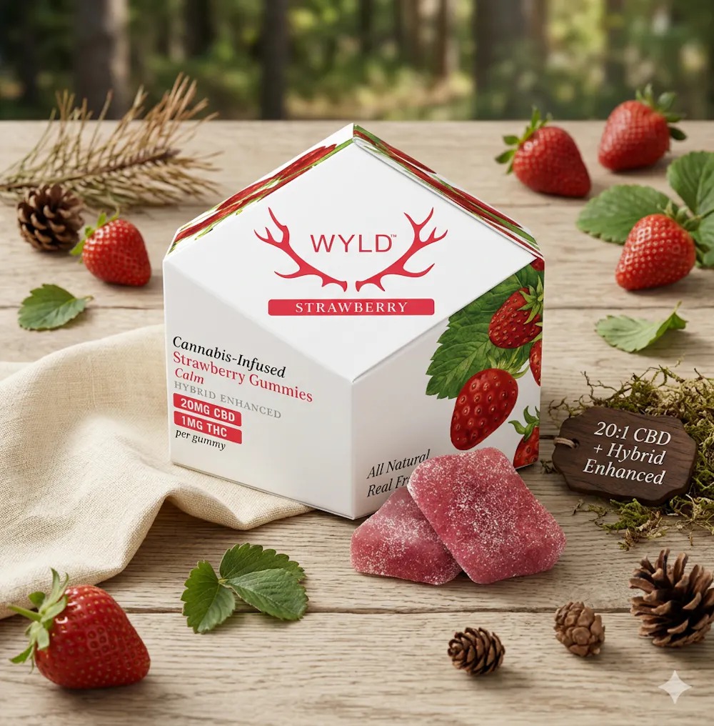 Product Wyld | Strawberry | 20:1 CBD + Hybrid Enhanced | Gummies | 10ct | 100mg