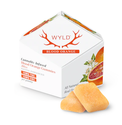 WYLD - 100mg Gummies 1:1 THC/CBC - Blood Orange - EDIBLES by Wyld at King of Budz