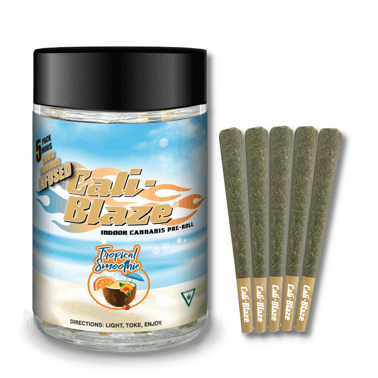 Cali-Blaze | Infused Pre-Roll 5-Pack - 3.5g - Tropical Smoothie