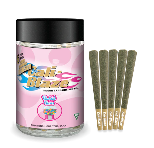 Cali-Blaze - 5-Pack .7g Infused Prerolls - Bubble Gum