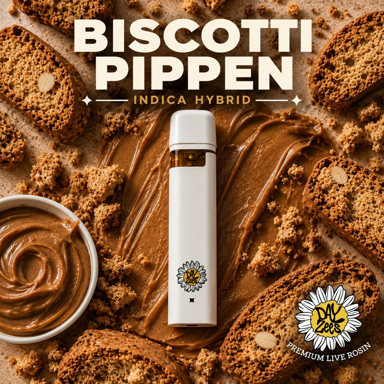 Biscotti Pippen Live Rosin Disposable 1G Indica / Hybrid by Dayzees – Vapes at Gatsby Cannabis