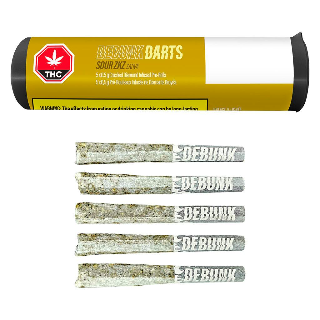 Debunk - Sour ZKZ Triple–Infused Bubble Hash Darts Infused PRJs - 5x0.5g